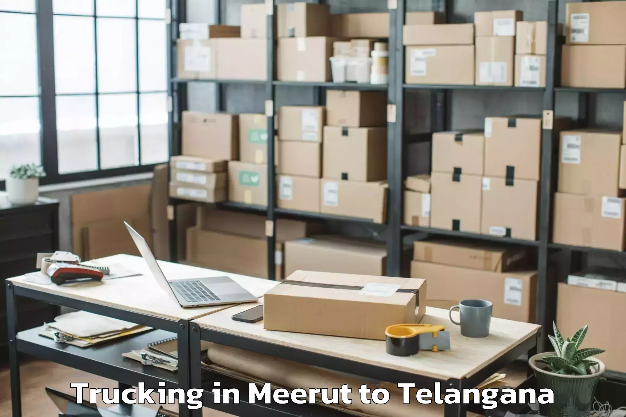 Easy Meerut to Medak Trucking Booking